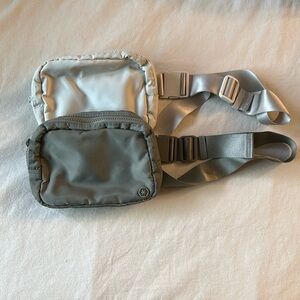 Stylish Greenish/Gray and beige/silver Belt Bag